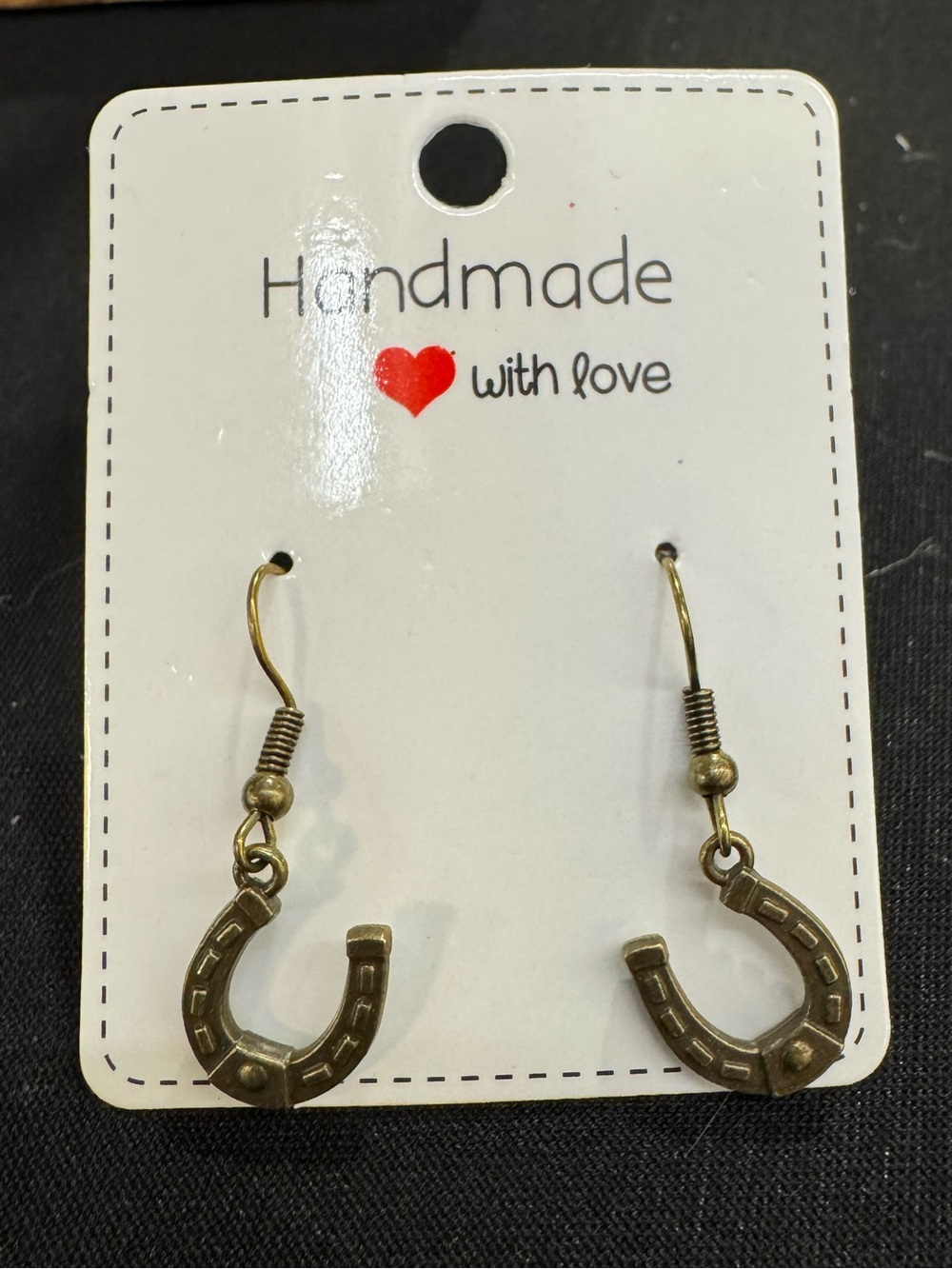 Hand Crafted Gold Horseshoe Earrings